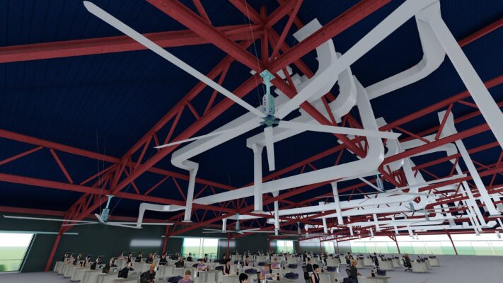 quạt trần công nghiệp HVLS sải cánh dài